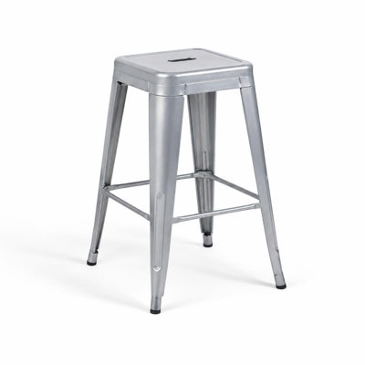 Ensemble de 4 tabourets de bar sans dossier à hauteur de comptoir de 24 pouces, 4 sièges imperméables et résistants à la rouille pour îlot de cuisine, bar et salle à manger