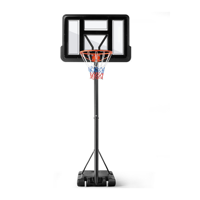 10 Ft. Adjustable Height Metal Portable Full-Size Basketball Hoop, Red