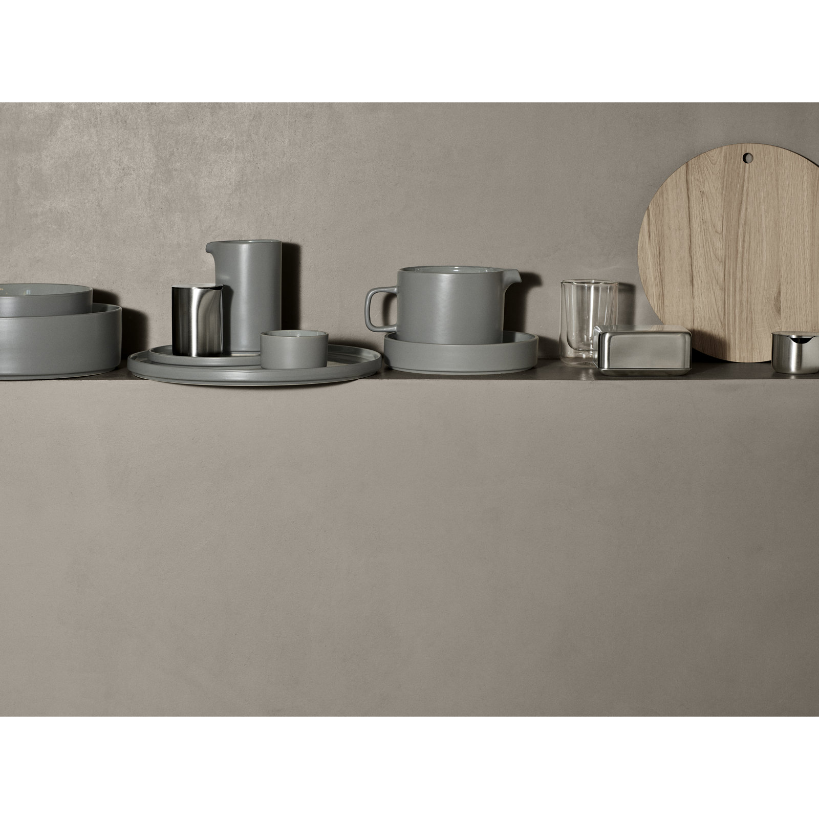 PILAR Stoneware 4.8 oz. Dessert Bowl, Pewter