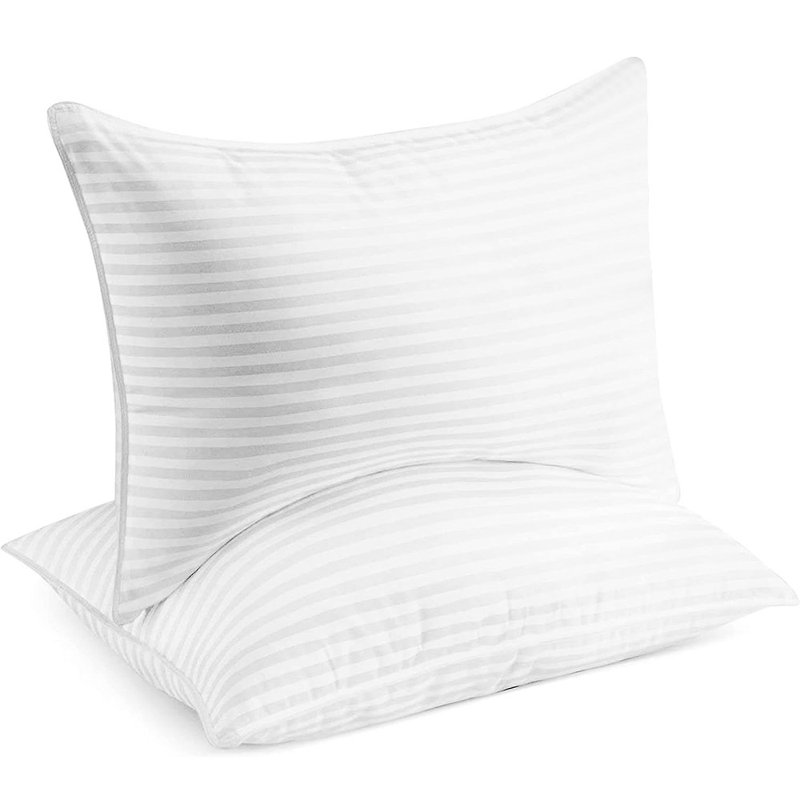 Set Of 2 Cotton Pillows Breathable Hotel Quality Down Alternative Bed Pillow, King