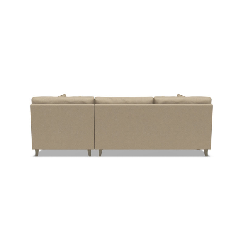 Mila Chaise Sectional, Tan Polyester, 33.5" H x 101" W x 61" D, Right Hand Facing