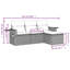  Ensemble de canapé de jardin en rotin PE gris, acier thermolaqué, polyester