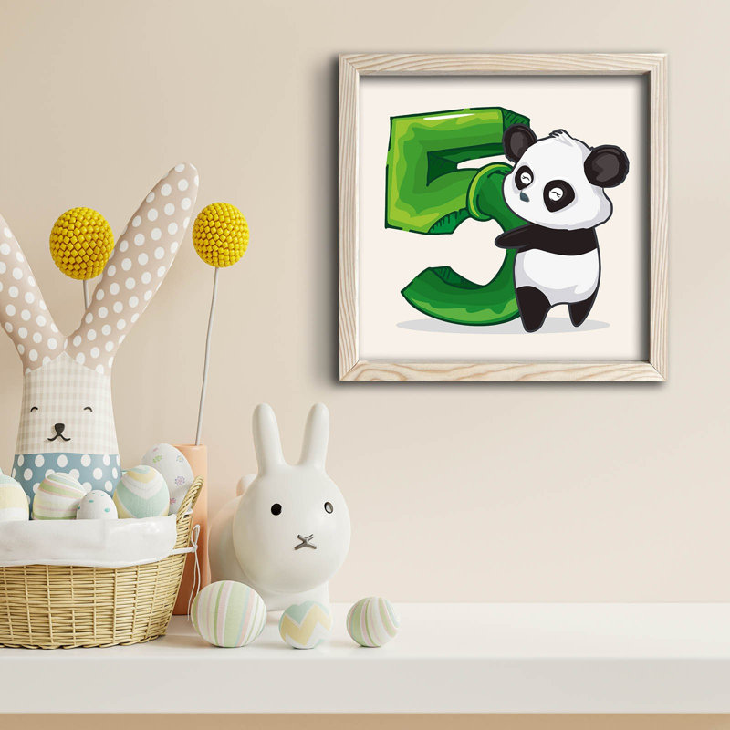 Charmante peinture décorative en panneau de fibres à densité moyenne pour enfants, 13,0 x 13,0 po | 100% panneau de fibres à densité moyenne avec épaisseur de 0,1 pouce, cadre en bois élégant (0,9 pouces) | Conception animalière, parfaite pour la chambre de bébé et la salle de jeux