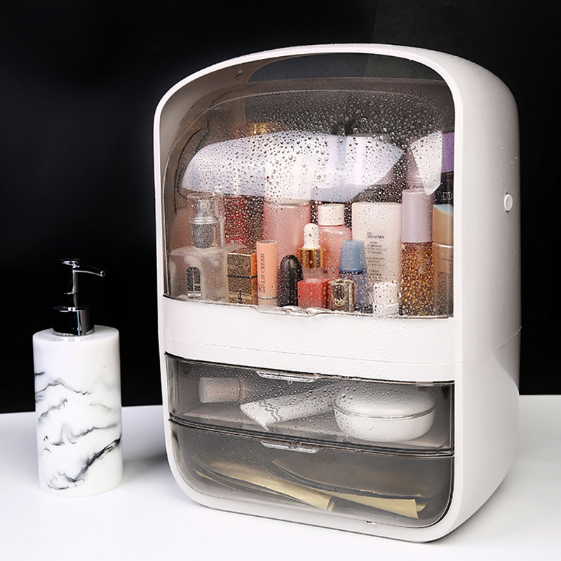 Baelyn Plastic Makeup Organiser, Crystal White