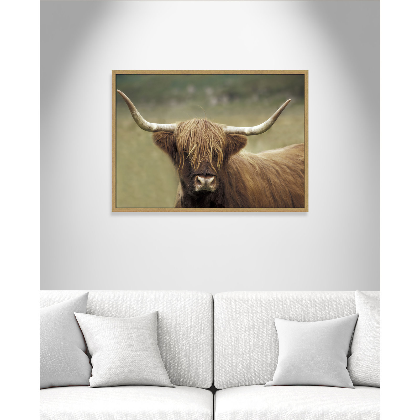 Frederic "Highland Afternoon" Print, 25.5" H x 35.5" W x 0.75" D, Natural Wood Grain Framed