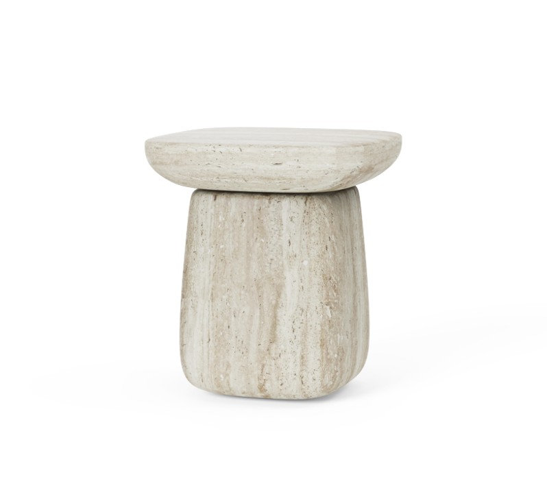 Table de bout moderne en béton 19,75 po Avin Alduara, Brun-roux
