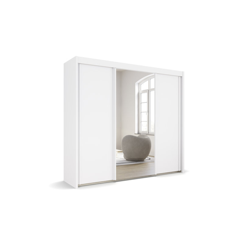 Imperial 3 Door Sliding Wardrobe, Alpine white, 223cm H x 225cm W x 65cm D