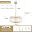 Modern 5-Light 18.7" Wave Shape Glass Round Drum Chandelier-107168559