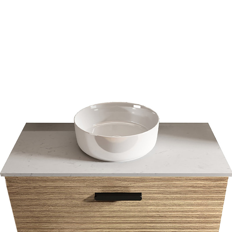 , Lavabo en céramique blanc brillant élégant - intégré, en céramique, résistant aux taches, facile à essuyer, 15,55 po de largeur, profond, 4,81 po de hauteur, 17,55 lb, rehausse le décor de la cuisine