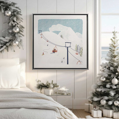 «Winter Ski Lift Adventure», reproduction sur toile roulée
