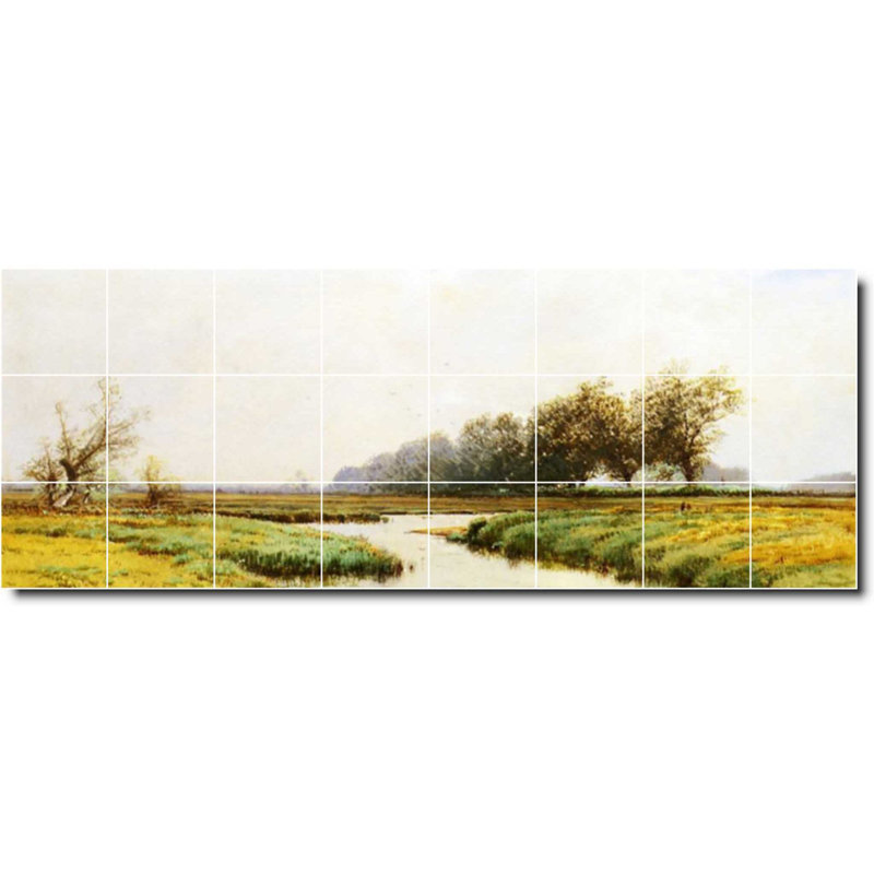 Carreau de peinture murale 64 po x 24 po 8 po x 8 po, Bord de l'eau 01053
