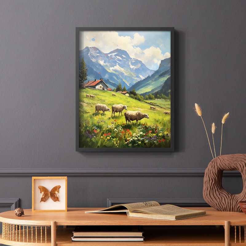 ANIMALS Series CECX - reproduction encadrée de qualité supérieure - prête à être accrochée - aucun clou requis, Noir