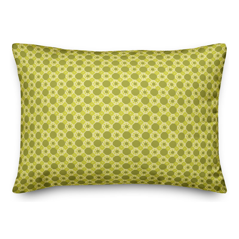 Coussin Folk, Vert / Gris