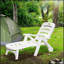 Chaise longue d'extérieur à dossier réglable à 5 niveaux avec roulettes Outsunny