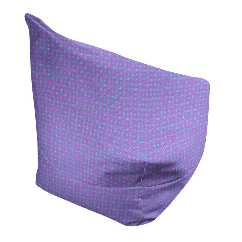 Sac de pois Kitterman, H 27 po x L 30 po x P 25 po, Pouf fauteuil, Mauve / bleu