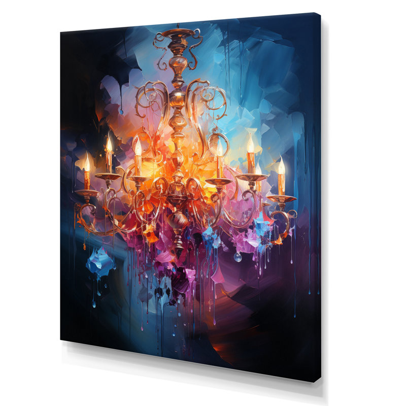 «Chandelier Energetic Fusion», reproduction d'art sur toile, Toile tendue, H 44 po x l 34 po x P 1,5 po