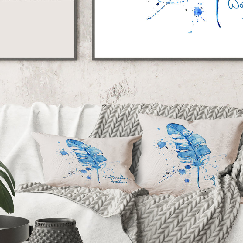 Housse et insert de coussin carré en plumes, 18" x 18"