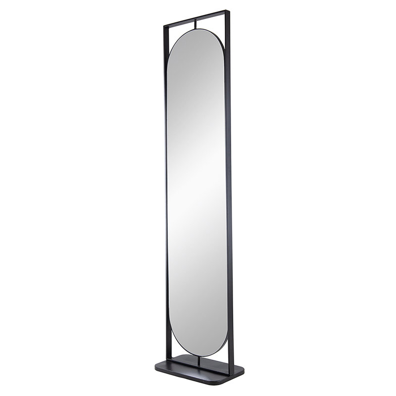 Metal Floor Mirror with Shelves