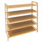 5-Tier 15 Pair Solid Bamboo Shoe Rack