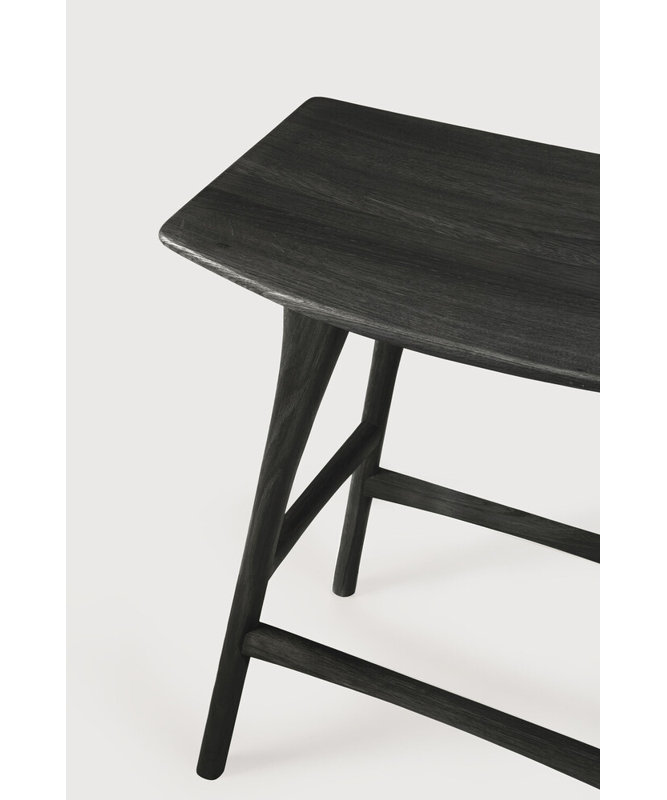 Osso Solid Wood Stool, Black, Counter Stool (26.5" Seat Height)