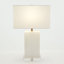 Alabaster Rectangular Table Lamp-Brass