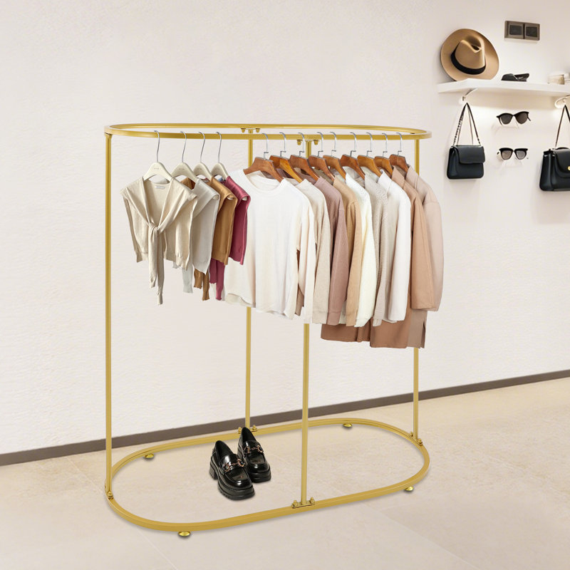 Commercial Oval Iron Clothes Stand, Gold