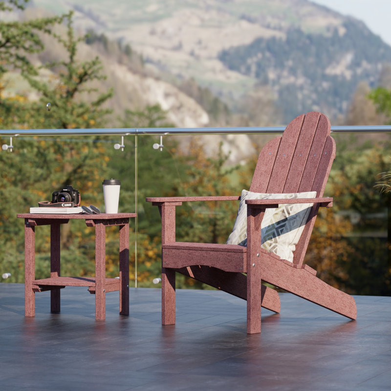 Classic 3-Piece Adirondack Set with Side Table, Cherrywood