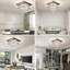 Lustres carrés en cristal de style moderne avec plafonniers encastrés à DEL à télécommande pour salle à manger, salon, couloir (à intensité variable)