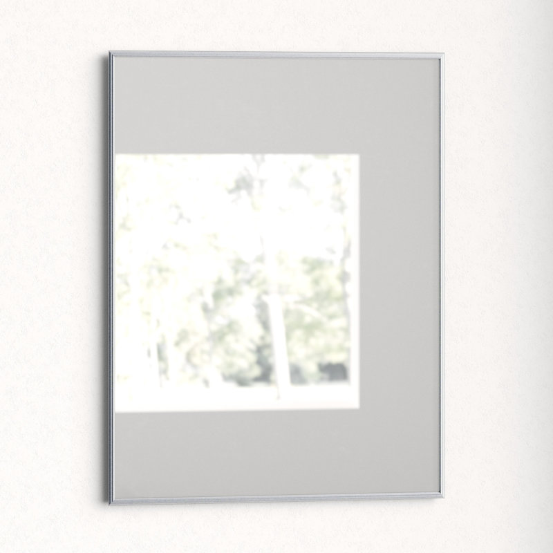Sabine Metal Rectangle Wall Mirror, 32" x 24", Gray