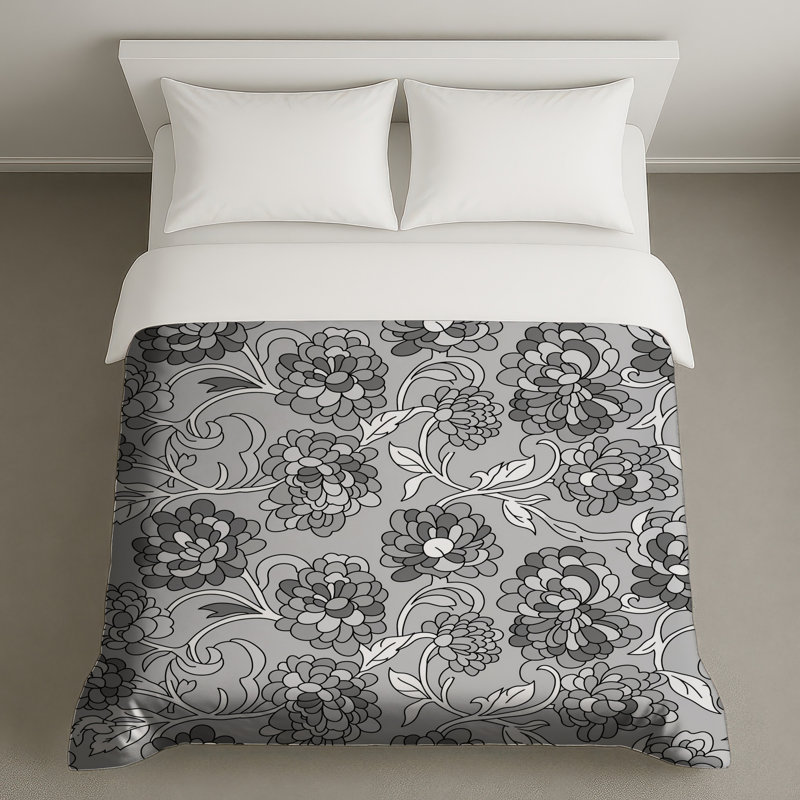 Housses de couette à motif floral de chrysanthème, Grand lit