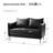 Paolo Modern 53" Upholstered Leather Loveseat-545787058