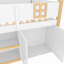 Lit mezzanine bas avec escalier, tablettes, armoires et lumières DEL-350961413