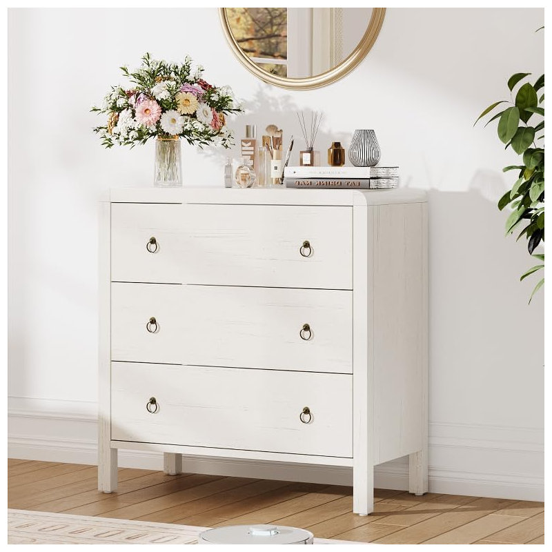 76.2cm W 3 - Drawer Chest of Drawers, White