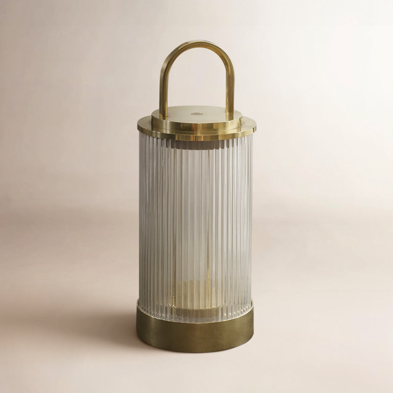 Tawa Accent Rechargeable Table Lamp, Natural Brass
