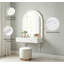 Meuble-lavabo mural flottant avec miroir lumineux à 3 couleurs DEL, prise de courant et port USB, 2 tiroirs, coiffeuse compacte, blanc-156796071