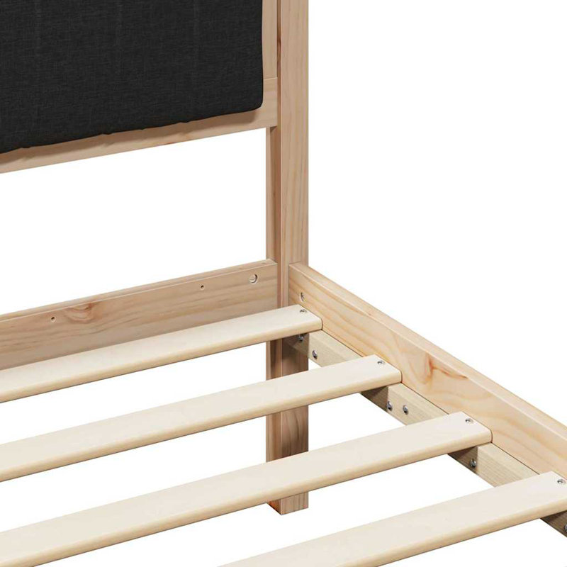 Solid Wood Bed Frame, Brown/Black, Super King (6')