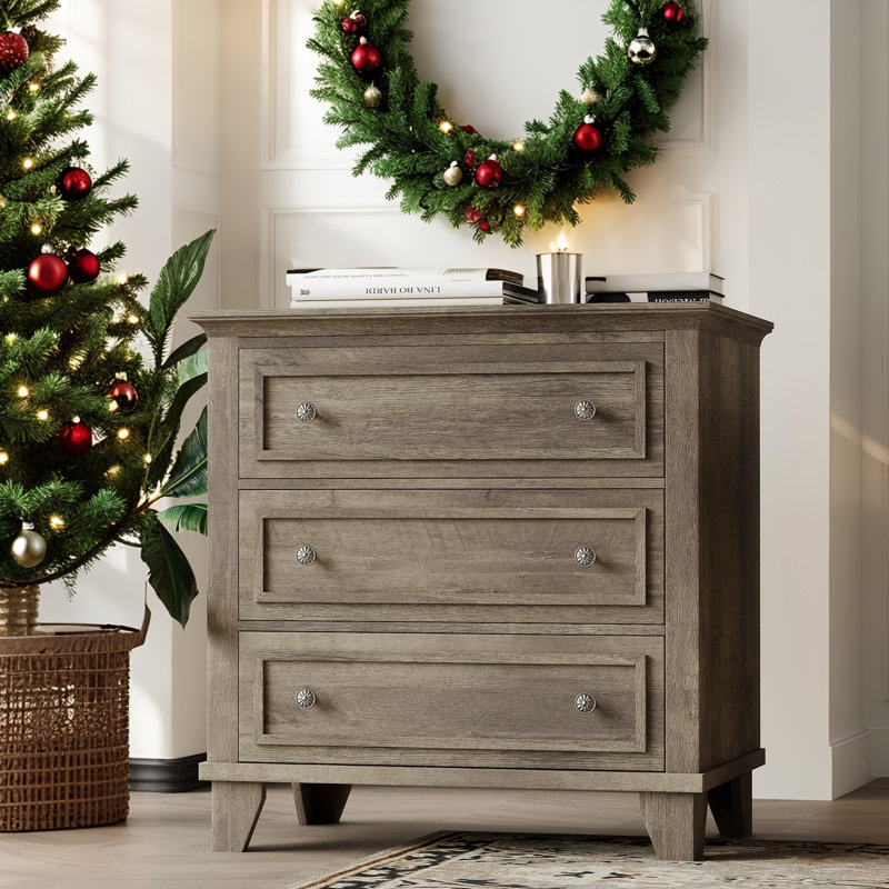 81.3 cm W Chest of 3 Drawers, Grey