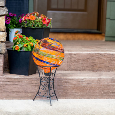 Newsome Artistic 10" Glass Outdoor Gazing Globe - Blue