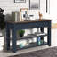 Table d'appoint en pin massif, 3 tiroirs de rangement, 2 étagères, style américain, montage facile, 122 cm (48 po), structure en bois avec tiroirs, grande capacité de charge