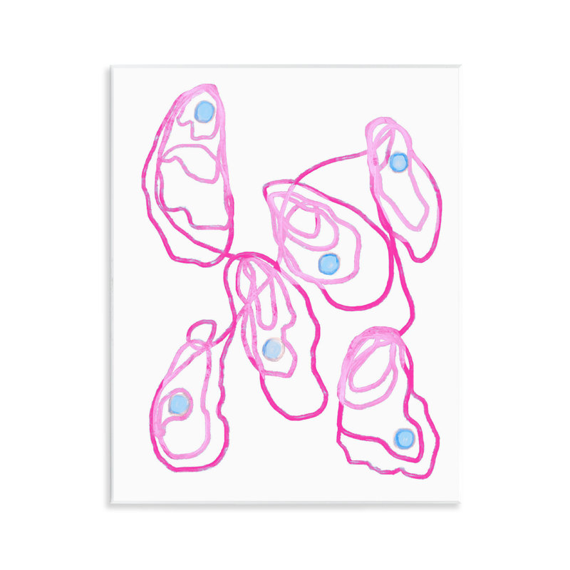 Plaque murale Minimalist Pink Oysters, design par Lil 'Rue