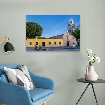 View Of Mission Loreto Church In Loreto Town Square, Loreto, Baja California Sur, Mexico Abstract Contemporary Architecture City Wall Art