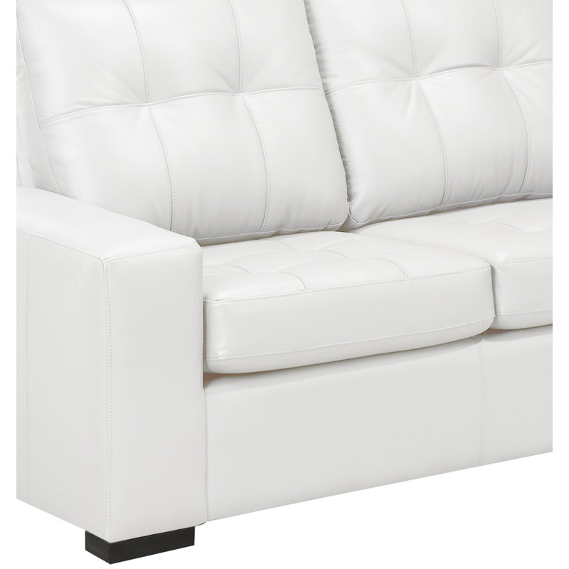 Canapé modulaire en cuir Yeprad, Cuir blanc assorti, Face à la droite