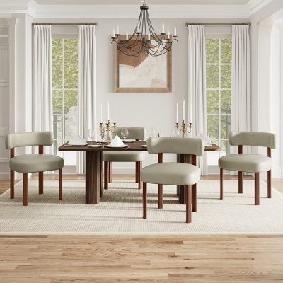 PU Leather Upholstered Solid Wood Dining Chair Side Chair