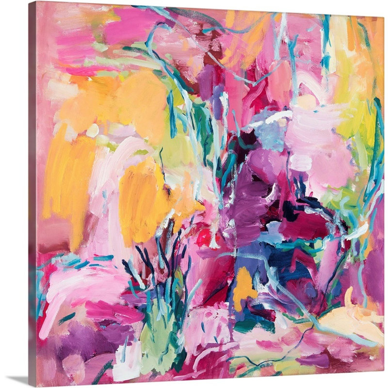 "Jardin" par Amira Rahim, reproduction d’art sur toile, H 20 po x l 20 po x P 1,25 po, Toile tendue