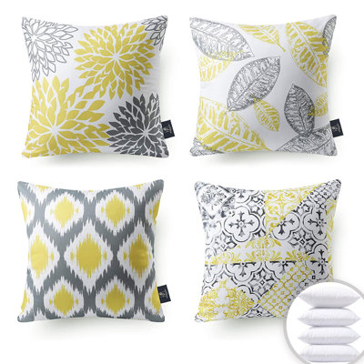Modern Abstract 18ʺ Square Throw Pillow Set with Inserts