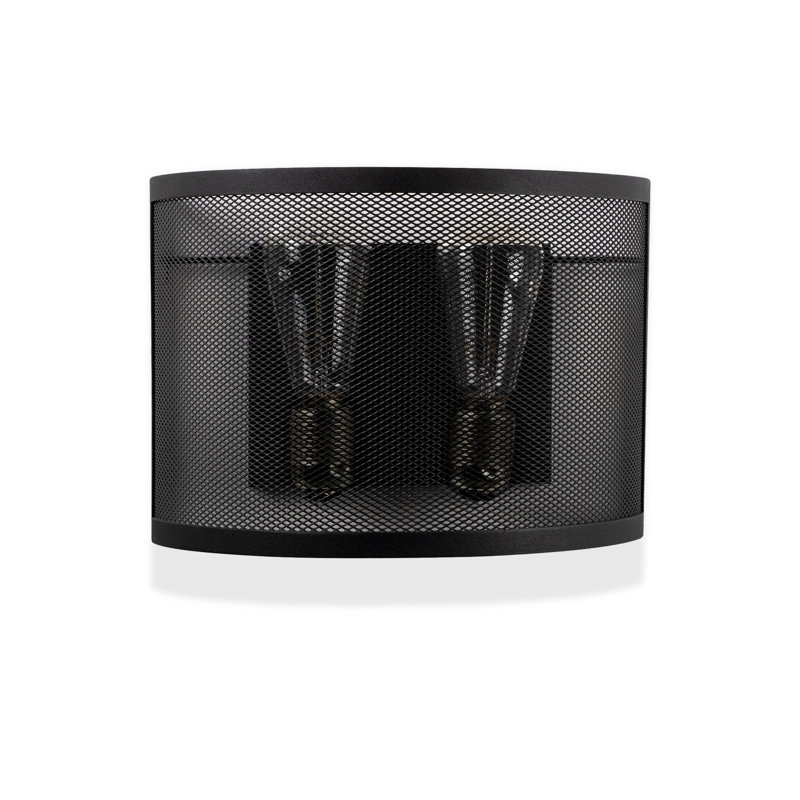 Metal Body Caged Flush Mount Wall Sconce