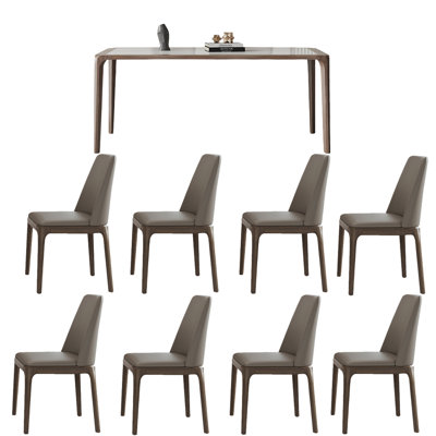 Rock plate dining table and chair combination