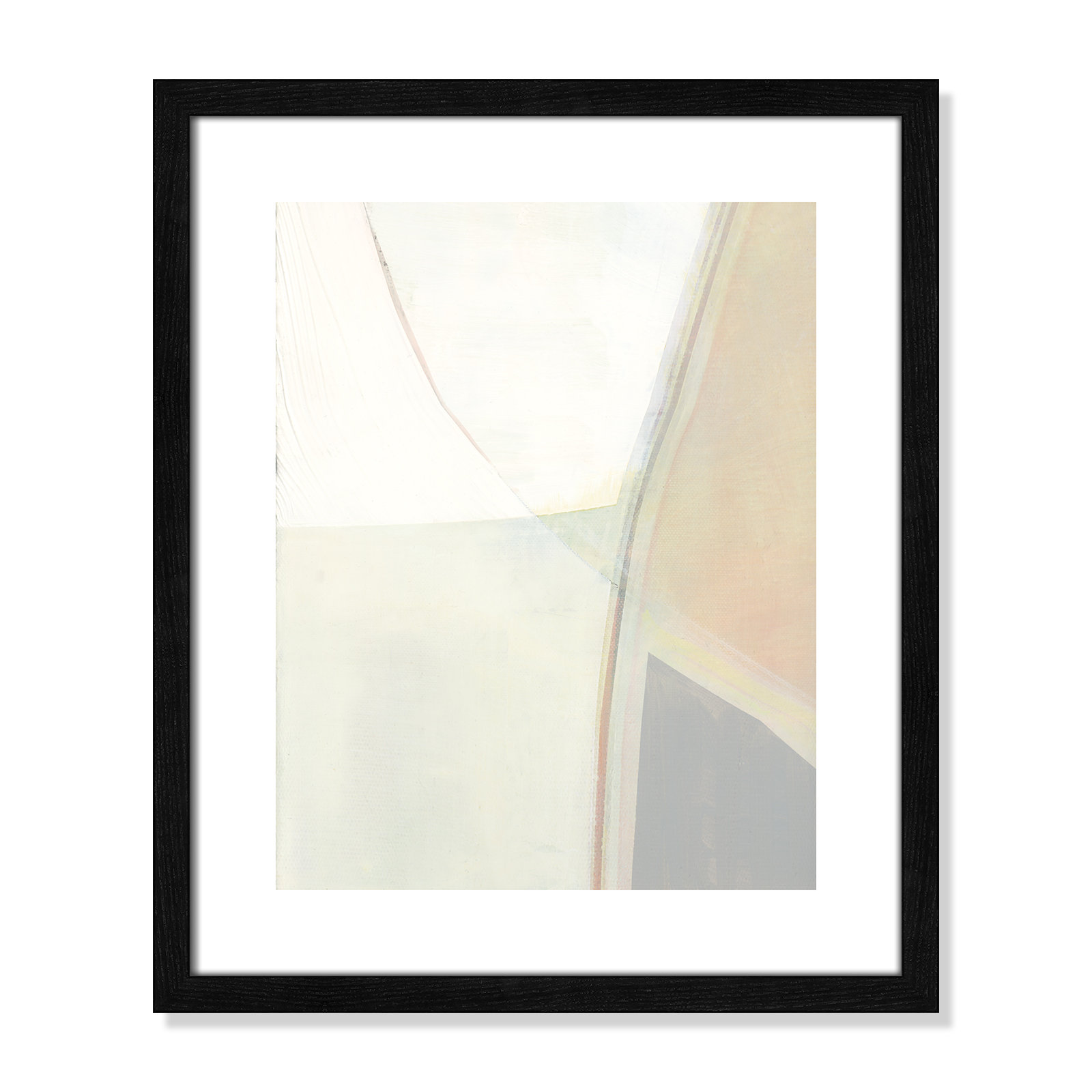 In Neutral II - Painting Print, Black Wood Framed Paper, 19" H x 16" W x 0.75" D