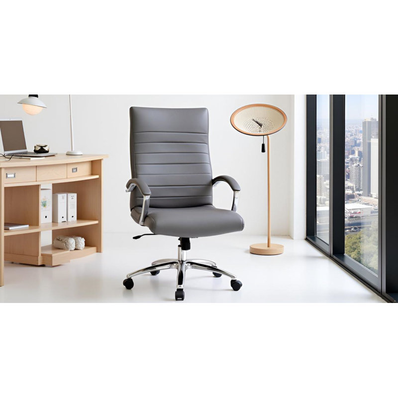 Chaise de bureau Bunjee Mid-Century, Gris, 27.5"