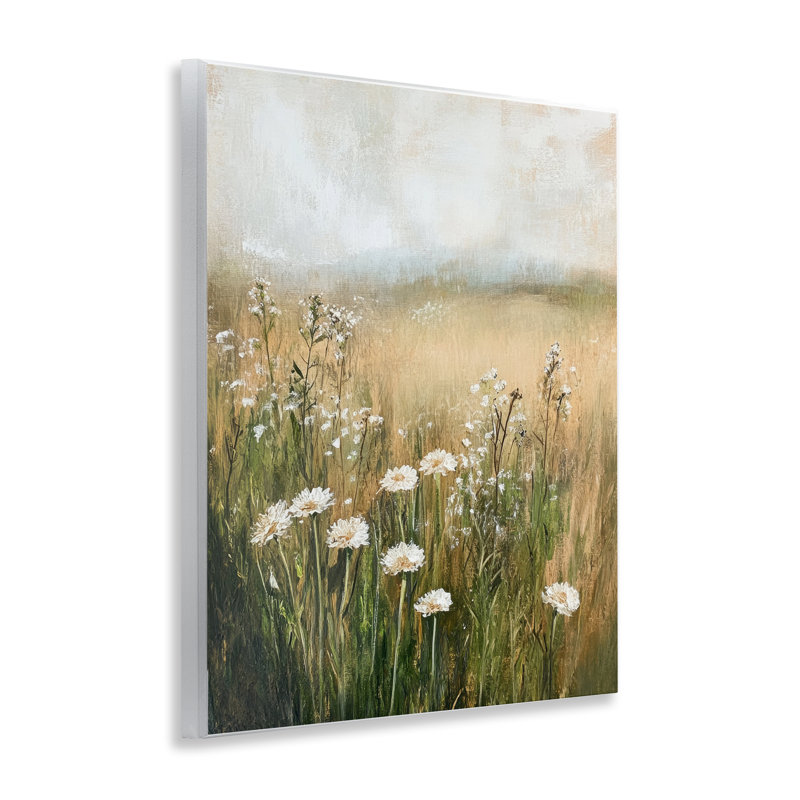 Plaque murale A Few White Flowers, design par Petal Prints Design